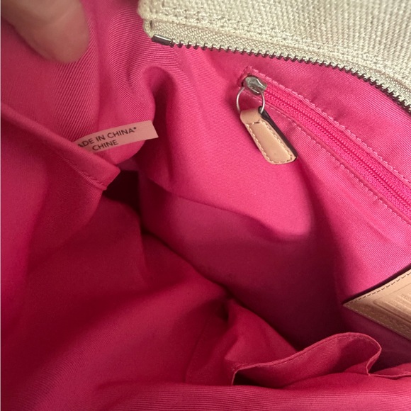 Coach Beige and Pink Canvas/leather Weekender Tote 20x15 Includes Triple hangtag - Picture 6 of 15
